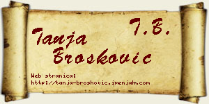 Tanja Brošković vizit kartica
